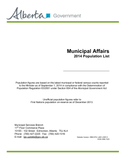 2014 Municipal Affairs Population List