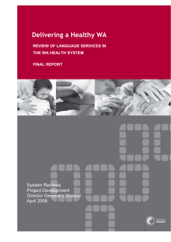 Review of Language Services in the WA Health System, Final