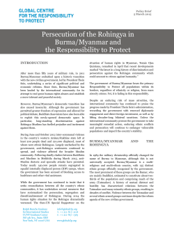 Persecution of the Rohingya in Burma/Myanmar