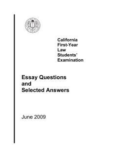 Essay Questions and Selected Answers