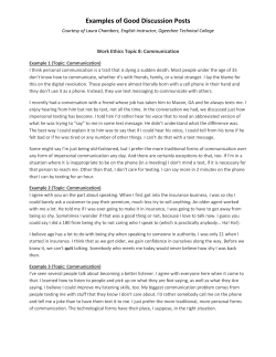 Examples of Good Discussion Posts