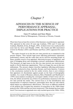 Advances in the Science of Performance Appraisal