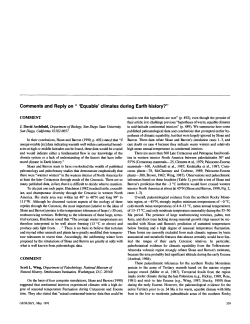 Comments and Reply on " `Equable` climates during Earth history?"