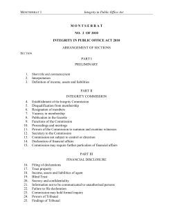 Integrity in Public Office Act