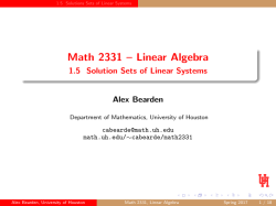 Math 2331 &ndash; Linear Algebra - 1.5 Solution Sets of Linear Systems