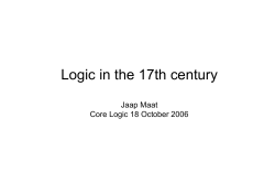 Logic in the 17th century