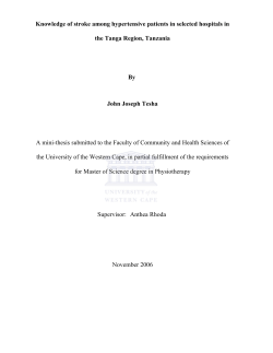 Knowledge of stroke among hypertensive patients in selected