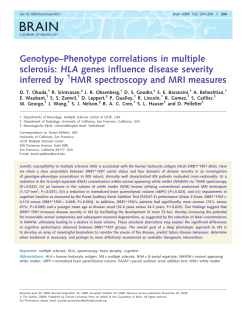 Genotype&ndash;Phenotype correlations in multiple sclerosis: HLA