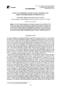 EFFECT OF DISSIMULATION ON SELF