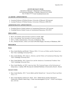 CV - Political Science | University of Missouri