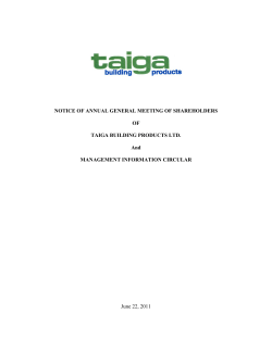 NOTICE OF ANNUAL GENERAL MEETING OF