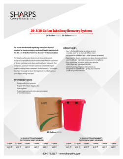 20- and 30-Gallon TakeAway Recovery System PI Sheet