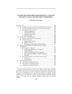 Leaker Traitor Whistleblower Spy: National