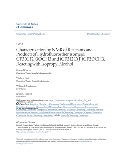 Characterization by NMR of Reactants and Products of