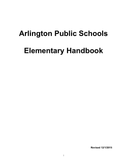 Arlington Public Schools: Elementary Handbook
