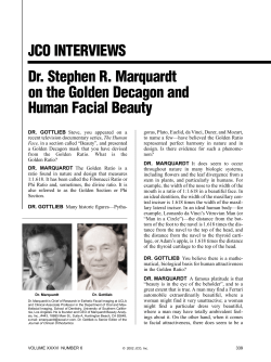 JCO INTERVIEWS Dr. Stephen R. Marquardt on the Golden