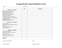 Comprehensive Speech Rubric Form