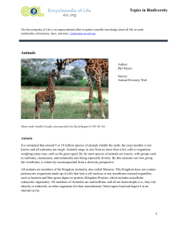 Animals Topics in Biodiversity