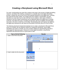 Creating a Storyboard using Microsoft Word