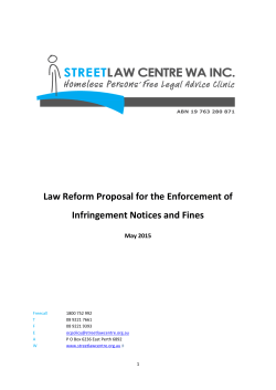 Law Reform Proposal for the Enforcement of Infringement Notices