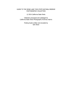 GUIDE TO THE MONO LAKE TUFA STATE NATURAL RESERVE
