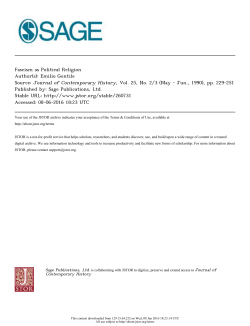 Fascism as Political Religion