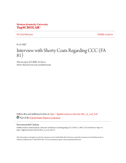 Interview with Shorty Coats Regarding CCC (FA 81)