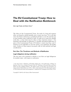 The EU Constitutional Treaty: How to Deal with the Ratification