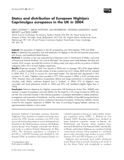 Status and distribution of European Nightjars Caprimulgus