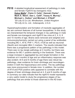 A detailed longitudinal assessment of pathology in male and female