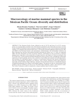 Macroecology of marine mammal species in the Mexican Pacific