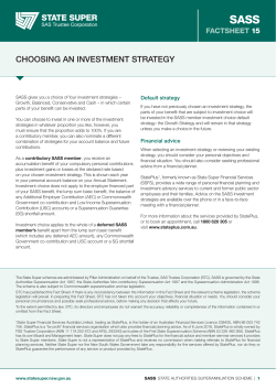 Choosing an investment strategy - State Super