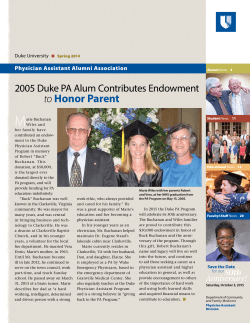 Spring 2014 - Duke Community and Family Medicine