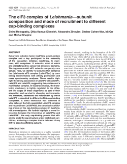 The eIF3 complex of Leishmania&ndash;&ndash;subunit