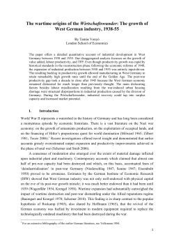 The wartime origins of the Wirtschaftswunder: The growth of
