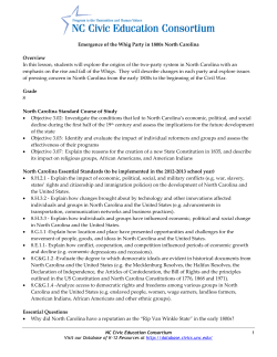Emergence of the Whig Party in 1800s North Carolina Overview In