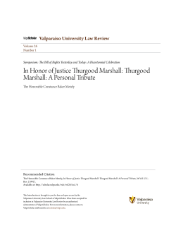 In Honor of Justice Thurgood Marshall: Thurgood