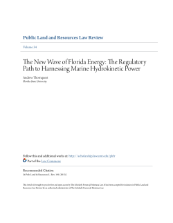 The New Wave of Florida Energy: The Regulatory Path to