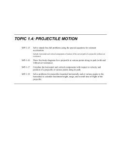 TOPIC 1.4: PROJECTILE MOTION