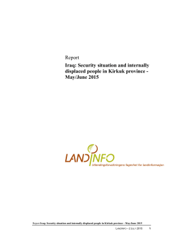 Security situation and internally displaced people in