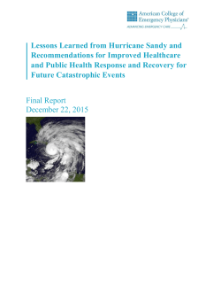 Lessons Learned from Hurricane Sandy and