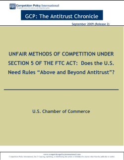 UNFAIR METHODS OF COMPETITION UNDER SECTION 5 OF THE