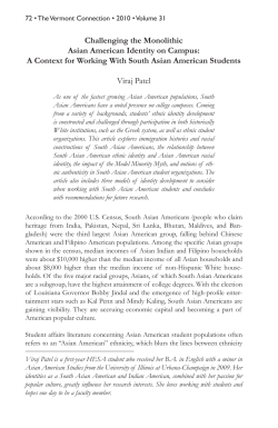 Challenging the Monolithic Asian American Identity on Campus: A