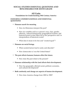 6th Grade Social Studies Essential Questions and Benchmarks
