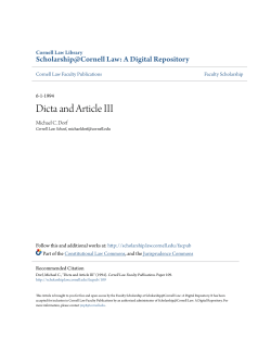 Dicta and Article III - Scholarship@Cornell Law