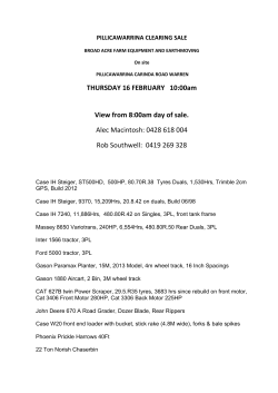 THURSDAY 16 FEBRUARY 10:00am View from 8:00am day of sale