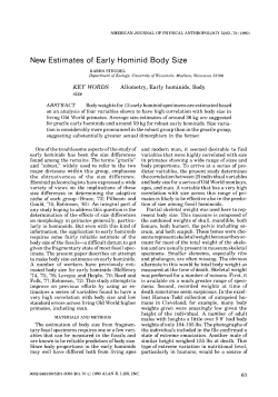 New estimates of early hominid body size