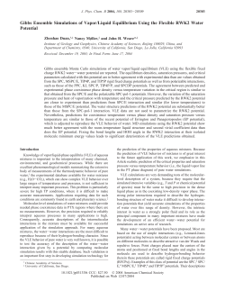 Gibbs Ensemble Simulations of Vapor/Liquid Equilibrium Using the