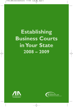 Establishing Business Courts in Your State