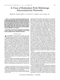 A Class of Redundant Path Multistage Interconnection Networks